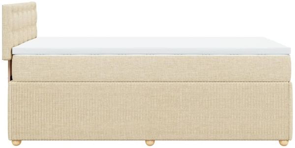 vidaXL Boxspringbett mit Matratze Creme 80x200 cm Stoff 3289602 Bild 7
