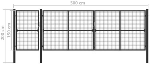 vidaXL Gartentor Stahl 500×150 cm Anthrazit 144337 Bild 5