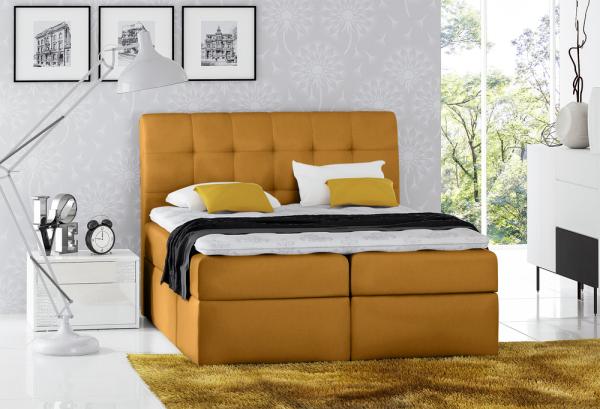 99rooms Bagira Boxspringbett Velours 200 x 200 cm Gelb