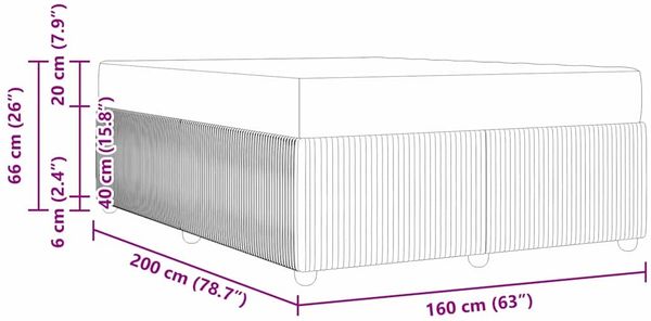 vidaXL Bettrahmen mit Matratze Dunkelgrün 160 x 200 cm Stoff 3398415 Bild 11