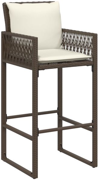 vidaXL Garten-Barhocker mit Kissen 2 Stk. Braun Poly Rattan 368706 Bild 4
