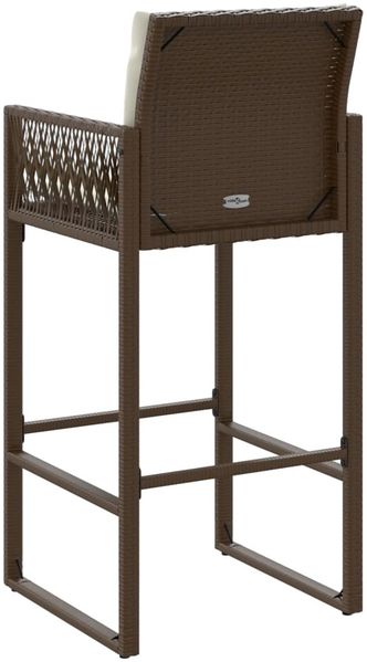 vidaXL Garten-Barhocker mit Kissen 2 Stk. Braun Poly Rattan 368706 Bild 7