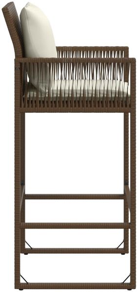 vidaXL Garten-Barhocker mit Kissen 2 Stk. Braun Poly Rattan 368706 Bild 6