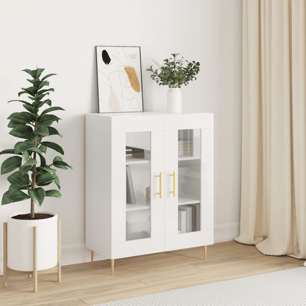 vidaXL Sideboard Hochglanz-Weiß 69,5x34x90 cm Holzwerkstoff 827774