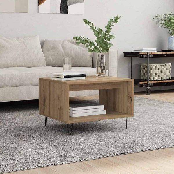 vidaXL Couchtisch Artisan-Eiche 60 x 50 x 40 cm Holzwerkstoff 879610