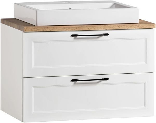 Waschtisch >Lyon< in weiß, MDF - 80x63x47cm (BxHxT)