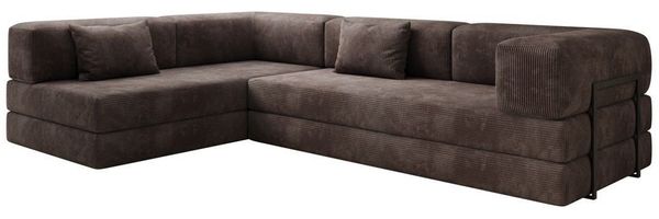 Luxusbetten24 Sofa Designer Sofa Lazy L, mit Aufklappfunktion und Cordbezug