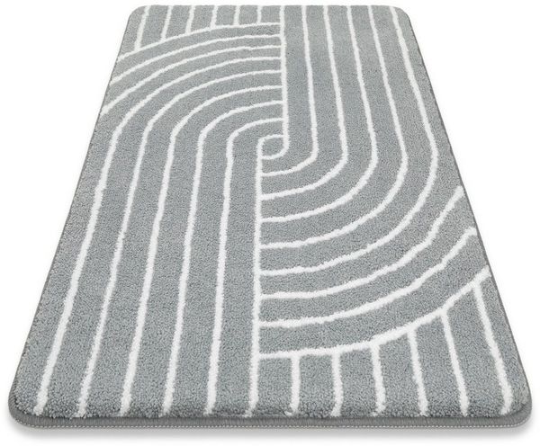 Wecon home Basics Badematte Hilda, Höhe 15 mm, Polyester, rechteckig, waschbar, rutschfest, strapazierfähig, pflegeleicht mit Retro Muster
