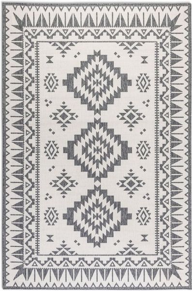 ELLE DECORATION 'Dynamic' Teppich, rechteckig, Höhe: 5 mm, Flachgewebe, In-& Outdoor, wendbar, Silber, 80 x 150 cm (Rechteckig)