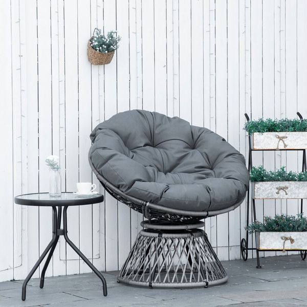 Outsunny Gartensessel Papasansessel mit Polster