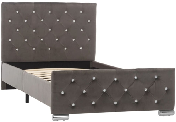 vidaXL Bettgestell Grau Samt 90x200 cm 286829