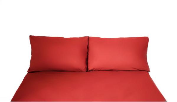 Einfarbige Bettwäschen-Sets für Einzel- und Doppelbetten, 100% Baumwolle Rot 200x200 cm