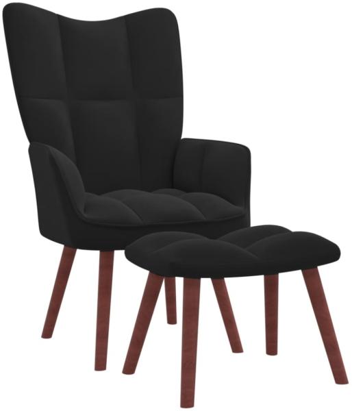 vidaXL Relaxsessel mit Hocker Schwarz Samt [328068]