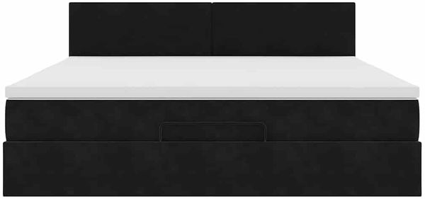 vidaXL Ottoman-Bett mit Matratze Schwarz 160x200 cm Samt 3311713 Bild 7