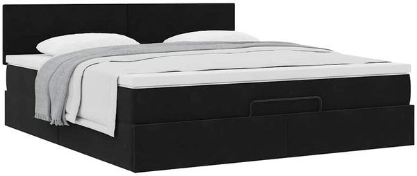 vidaXL Ottoman-Bett mit Matratze Schwarz 160x200 cm Samt 3311713 Bild 5