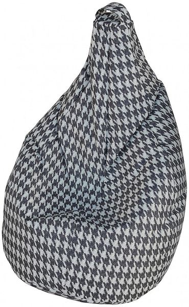 Dmora Pouf Maristella, Mehrzwecksessel, Sitzsack, Hockerhocker, Made in Italy, 80x80 h120 cm, Schwarz und Weiß, Großer Hahnentritt