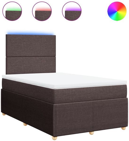 vidaXL Boxspringbett mit Matratze Dunkelbraun 120x200 cm Stoff 3294319 Bild 2