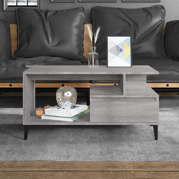 vidaXL Couchtisch Grau Sonoma 90 x 49 x 45 cm Holzwerkstoff [819626]