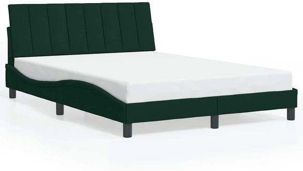 Doppelbett, Bettgestell Modernen ohne Matratze Dunkelgrün 140x200 cm Samt d2360e