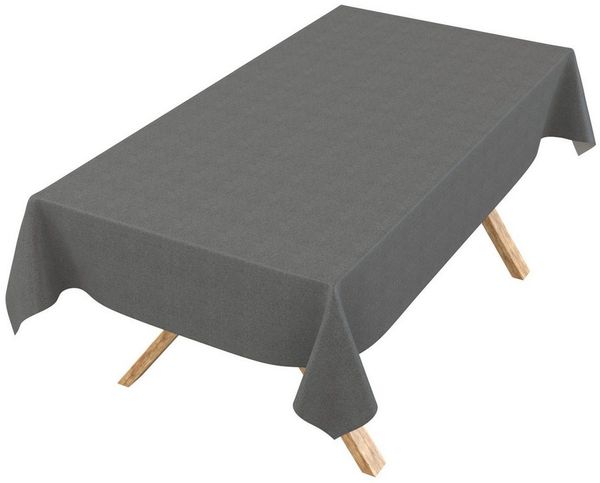 ANRO Tischdecke DanceDirty abwaschbar Leinenoptik wetterfest Falschuni Modern (Einzelstück 1-tlg, eine Tischdecke), Stofftischdecke schmutzabweisend 100x140cm Uni Grau