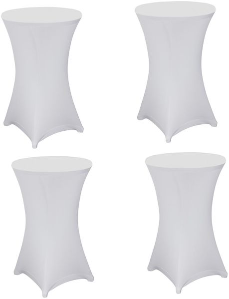 4x Julido Stehtischhusse Husse Weiß Stehtisch Stretch Ø 80cm Bistrotisch