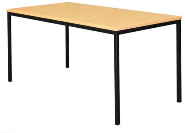 Stahl-Schreibtisch für Unterbaucontainer (310321/310331) 120x80 cm Schwarz-Buche 310121 Bild 1