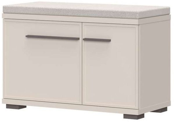 OTTO home Schuhbank Opera, Schuhschrank, Schuhregal, Schuhtruhe, Breite 76 cm (1-St), mit Sitzkissen, UV-lackiert, hochwertige Beschläge, Kaschmirfarbe