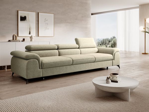Muffo Sofa Plaza 3, Hohe Metallfüße, Elegante moderne Form, mit Schalffunktion, verstellbaren Kopfstützen