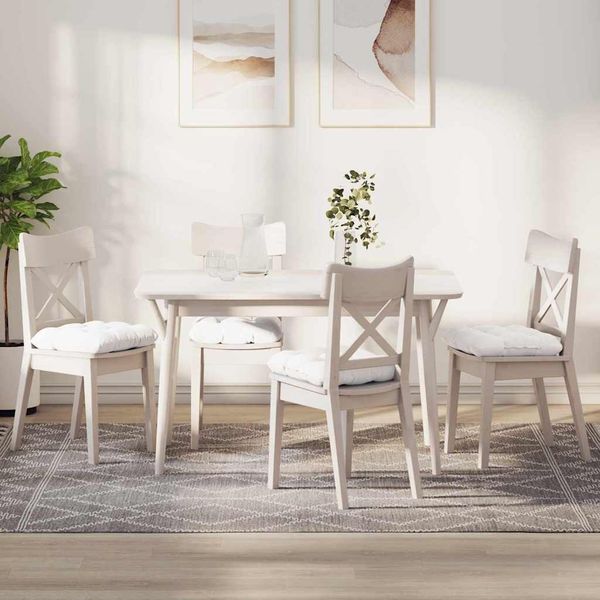vidaXL Sitzkissen 4 pcs Weiß 45 x 45 x 12 cm Stoff 42015114