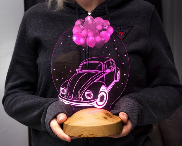 Geschenkelampe LED Nachttischlampe Nostalgisches Auto vw käfer geschenk 3D Nachtlicht für Automobil Fans, Leuchte 7 Farben fest integriert, Geburtstagsgeschenk für Freunde, Kollege Bild 2