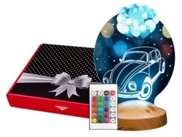 Geschenkelampe LED Nachttischlampe Nostalgisches Auto vw käfer geschenk 3D Nachtlicht für Automobil Fans, Leuchte 7 Farben fest integriert, Geburtstagsgeschenk für Freunde, Kollege Bild 6