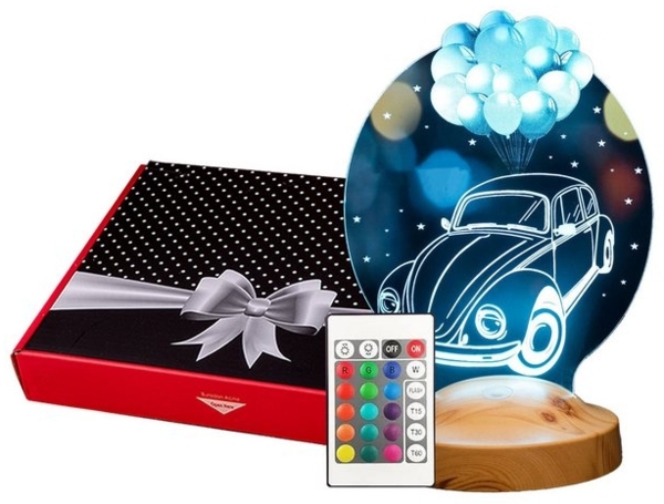 Geschenkelampe LED Nachttischlampe Nostalgisches Auto vw käfer geschenk 3D Nachtlicht für Automobil Fans, Leuchte 7 Farben fest integriert, Geburtstagsgeschenk für Freunde, Kollege Bild 4