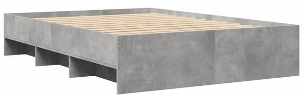vidaXL Bettgestell Betongrau 135x190 cm Holzwerkstoff 3295691 Bild 7