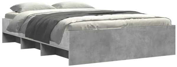 vidaXL Bettgestell Betongrau 135x190 cm Holzwerkstoff 3295691 Bild 3