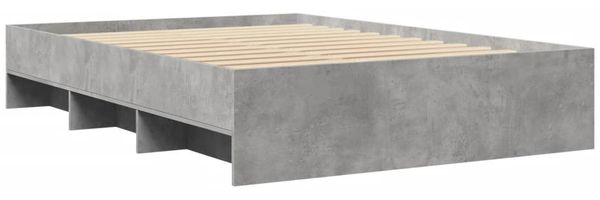 vidaXL Bettgestell Betongrau 135x190 cm Holzwerkstoff 3295691 Bild 4