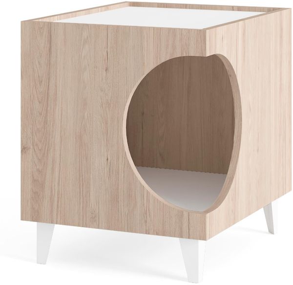 ARANAZ S.L. MANUFACTURAS DE LA MADERA Nachttisch mit Loch für Haustiere in Holzfarbe, 50 x 40 x 40 cm