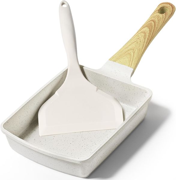 GiPP Multifunktions-Mini-Bratpfanne, Weißer Granit, 18 cm x 13 cm