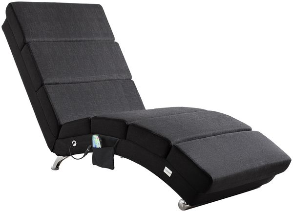 Casaria 'London' Relaxliege mit Massage- & Heizfunktion, Stoff Anthrazit, Ergonomisch
