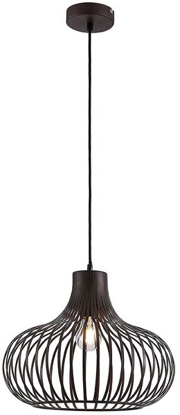 Pendelleuchte, Metallgeflecht, rostfarben, H 150 cm