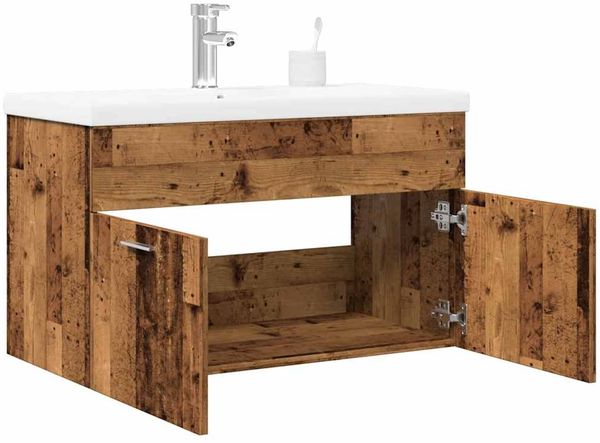 vidaXL 2-tlg. Badmöbel-Set Altholz-Optik Holzwerkstoff 3328583