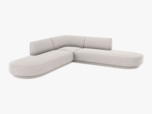Micadoni 5-Sitzer Symmetrisches Ecksofa Miley Chenille Eden Silber