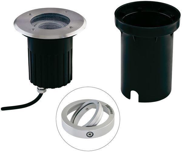 EVN 678710 rund schw. Alu IP67 GU10 max. 35W 230V Bodeneinbaustrahler