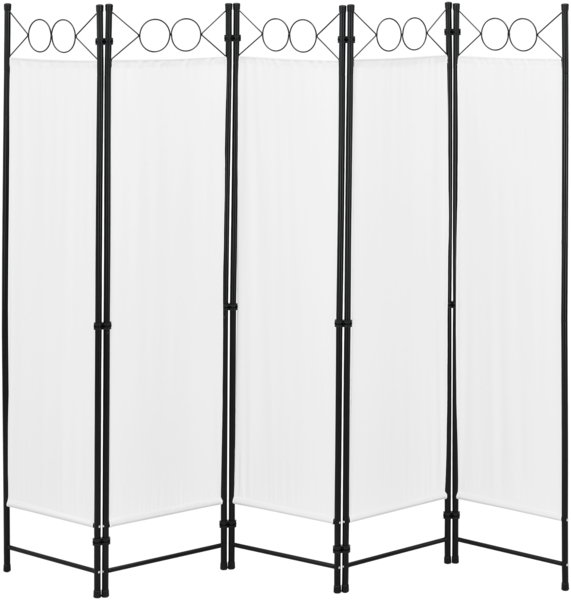 Raumteiler Saragossa 5-teilig 200x171 cm Weiß en. casa