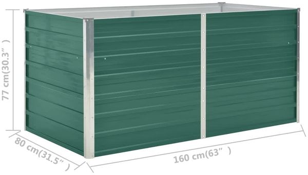 vidaXL Hochbeet 160 x 80 x 77 cm Verzinkter Stahl Grün 47010 Bild 6