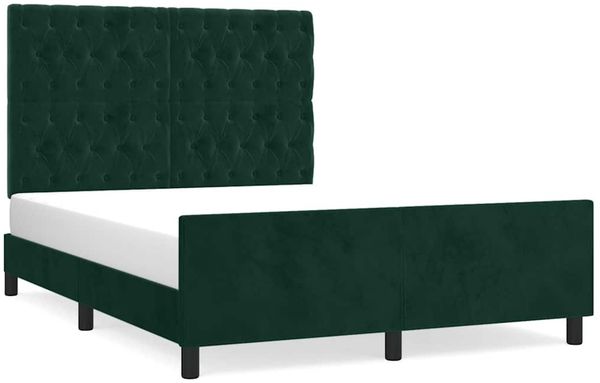 Doppelbett, Bettgestell Modernen ohne Matratze Dunkelgrün 140x200 cm Samt d2365e