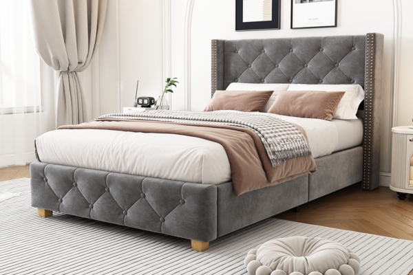 Odikalo Polsterbett Jugendbett Kinderbett Holzbett Bettgestell, Mehrfarbig, 90 x 200cm Bild 6