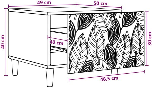 vidaXL Couchtisch Sonoma-Eiche 50 x 49 x 40 cm Holzwerkstoff 895197 Bild 8