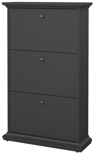 ebuy24 Schuhschrank Venedig Schuhschrank mit 3 Klappen matt grau.