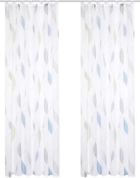 HOME WOHNIDEEN Vorhang PAOLO (2 St), Schlaufen, transparent, Voile, 2er Pack Schlaufenschal PAOLO bedruckt