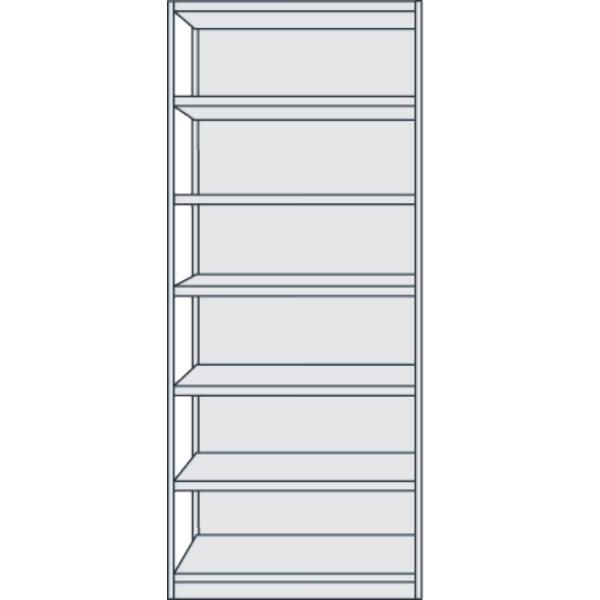 Kerkmann Büroregal Progress 500 Grundregal BxTxH 75 x 30 x 225 cm 7 Böden m